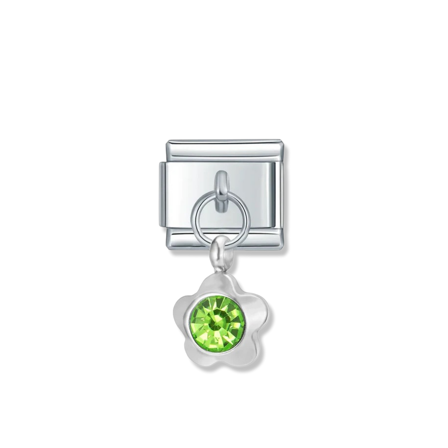 August Birthstone Flower - Silver Pendant Charm