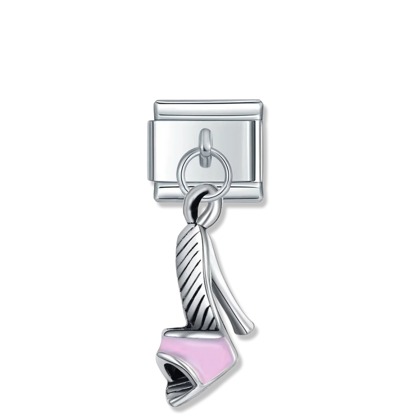 Pink Stiletto Heel - Silver Pendant Charm