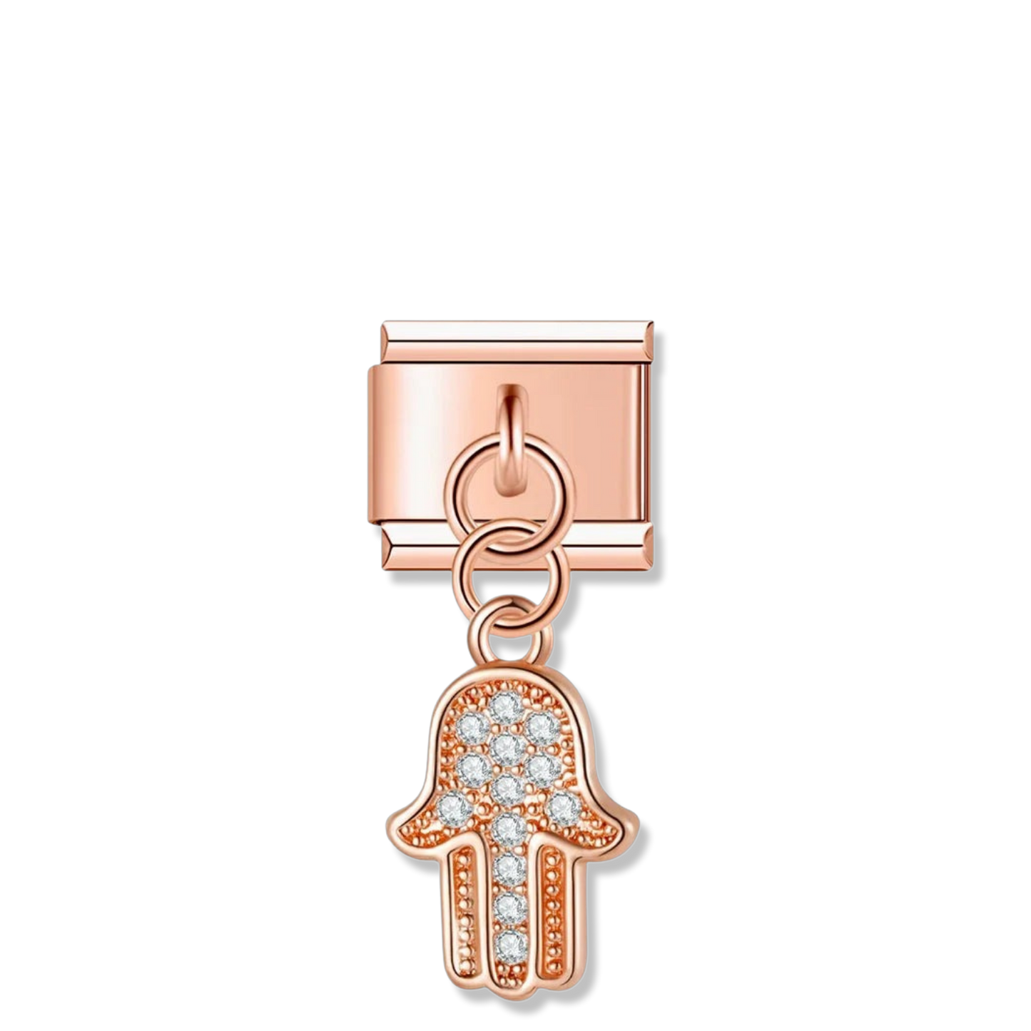 Sparkling Hamsa Hand - Gold Pendant Charm