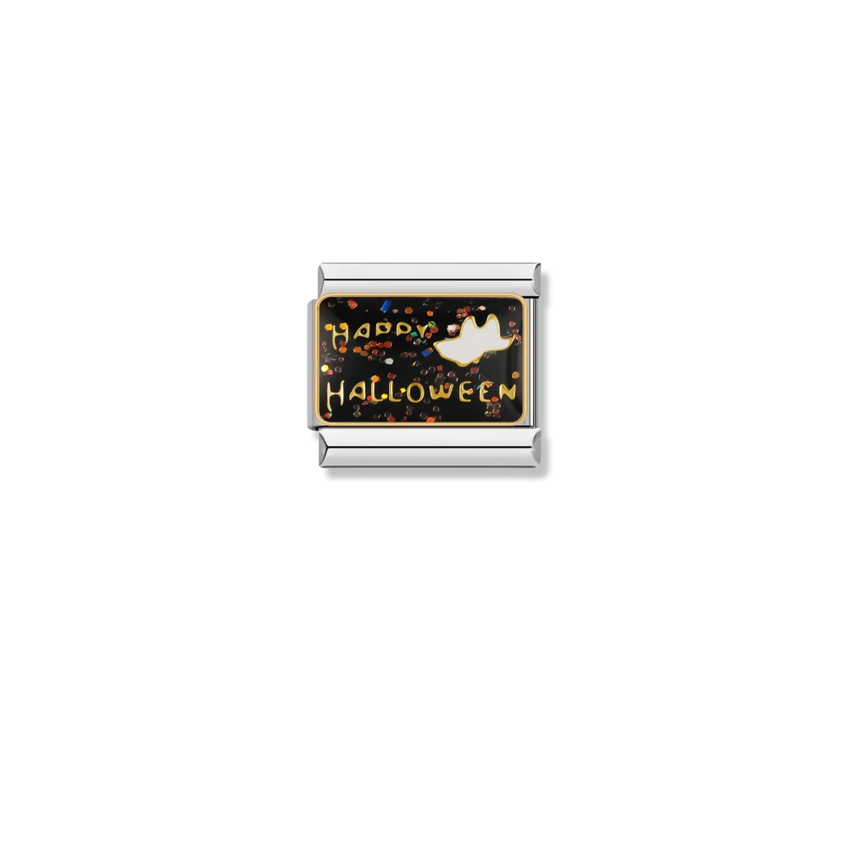 Happy Halloween Ghost - Silver Charm