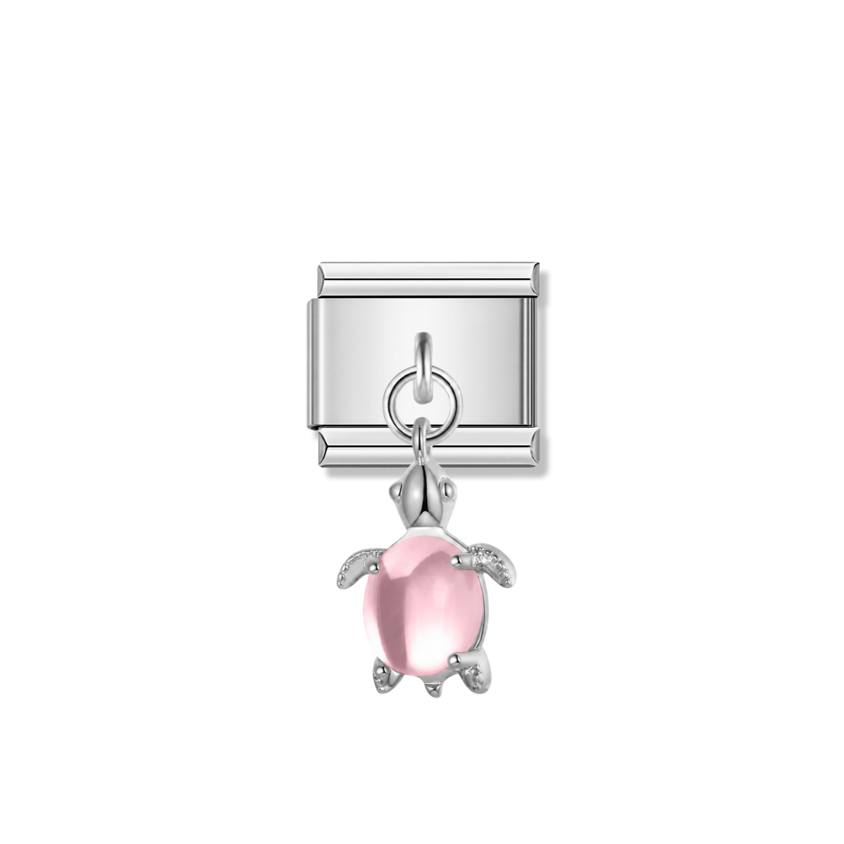 Lovely Pink Turtle – silver Italian pendant charm by Italycharm