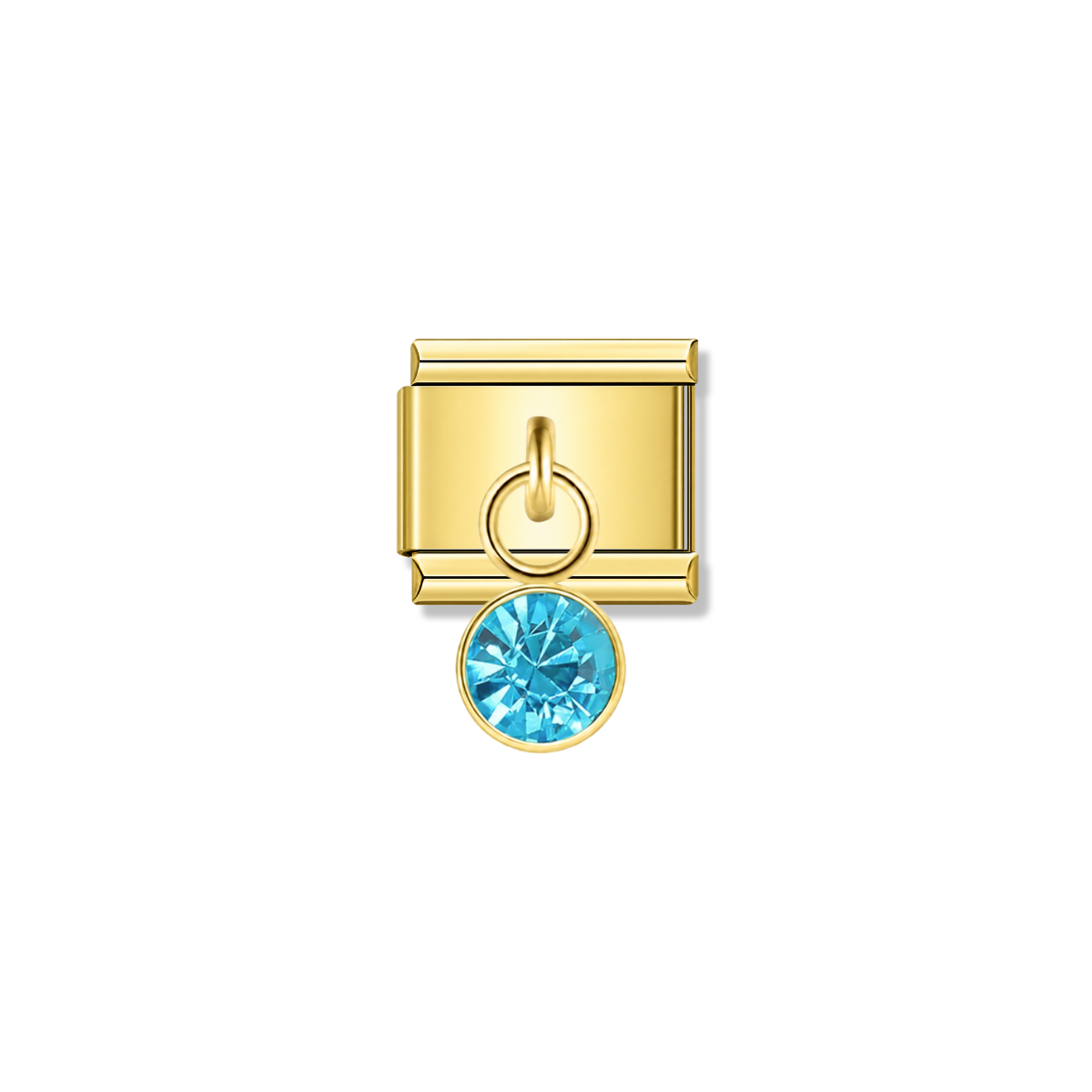 December Birthstone with CZ – gold Italian pendant charm by Italycharm