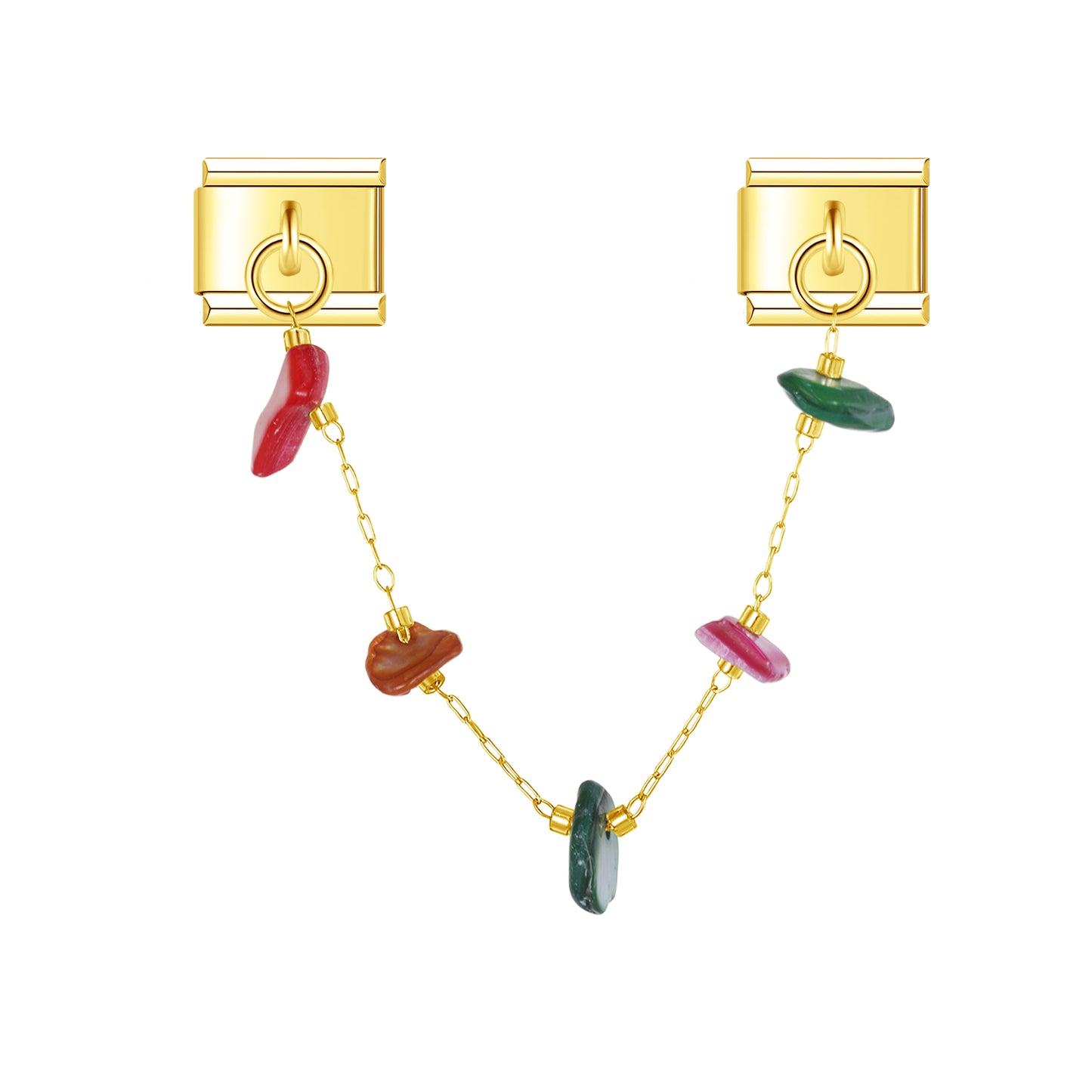 Earth Energy Artisan Gem with gold chain charm