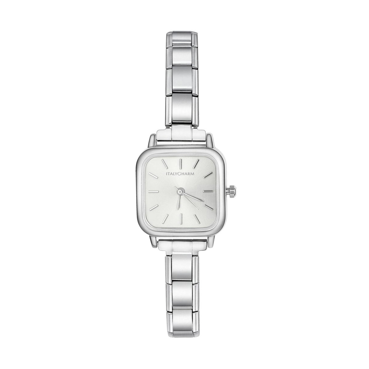 Elara Square – Classic Silver | Italycharm Women's Watch – Italian charm watch by Italycharm