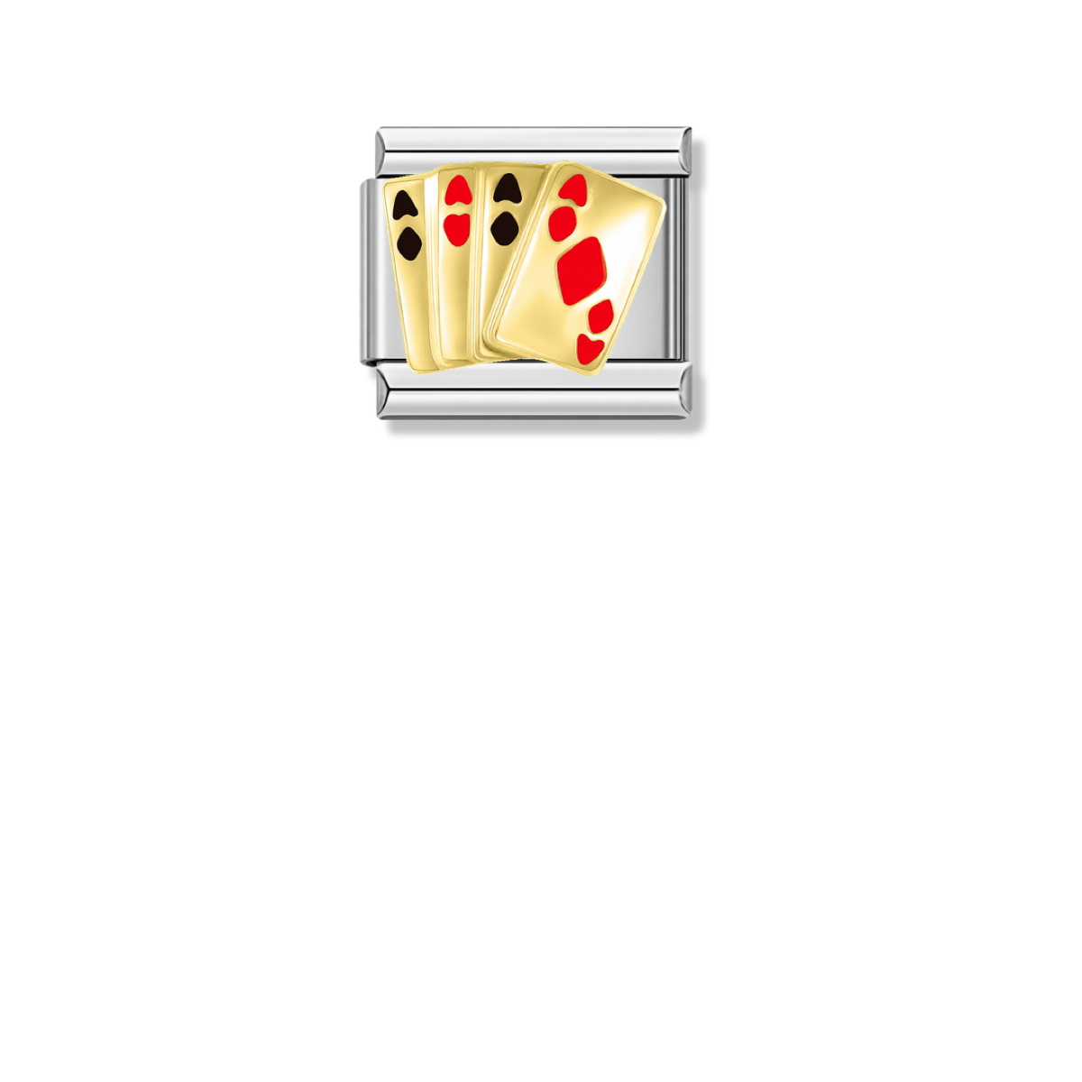 Four of Fortune – silver Italian charm by Italycharm