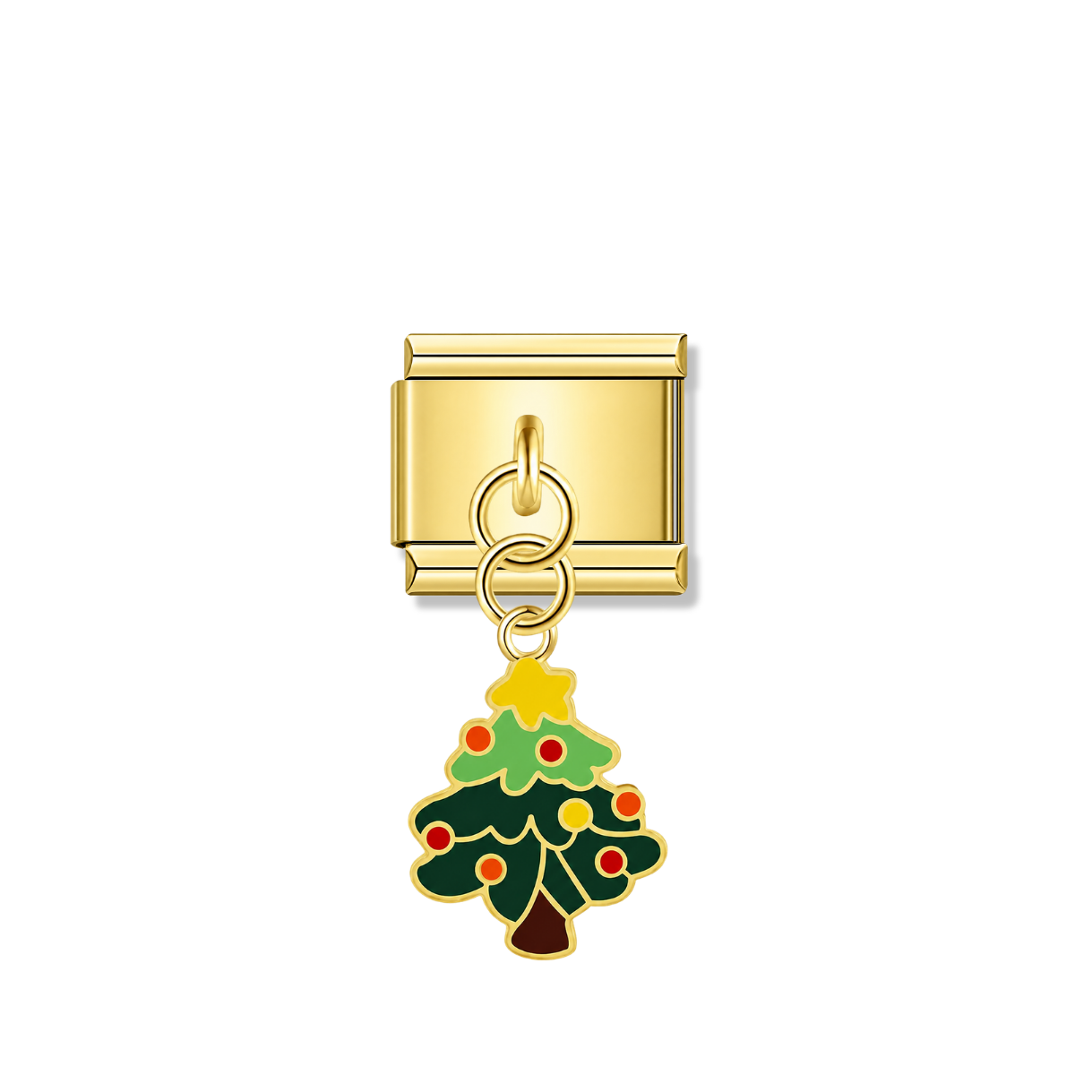 Festive Glow Tree – gold Italian pendant charm by Italycharm