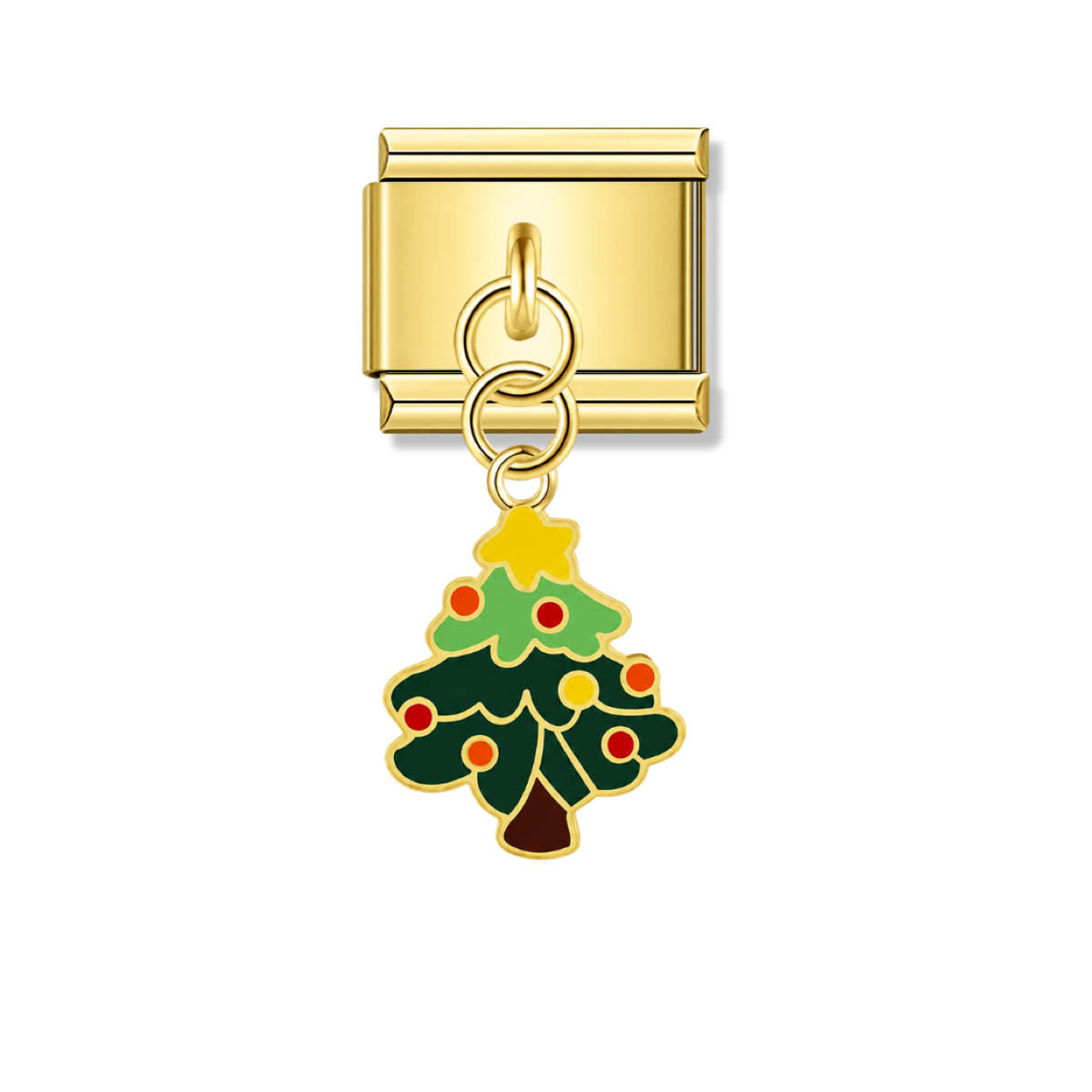 Festive Glow Tree – gold Italian pendant charm by Italycharm