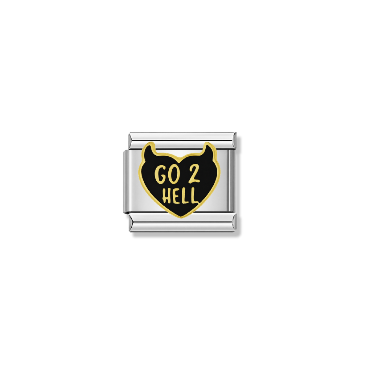 Go 2 Hell – silver Italian charm by Italycharm