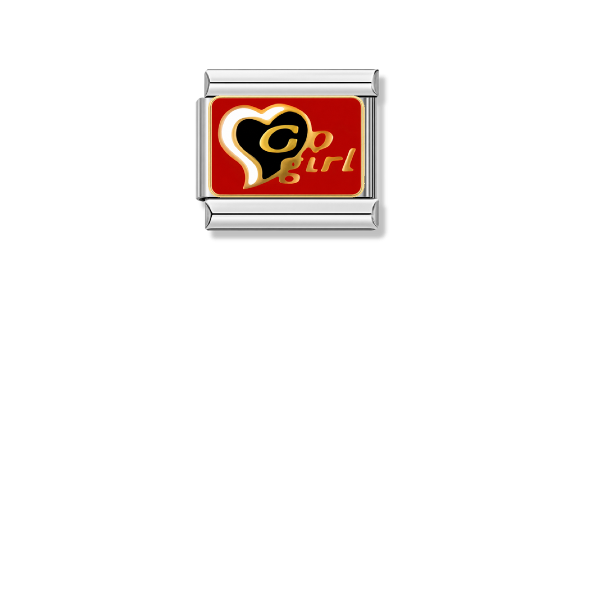 Go Girl – silver Italian charm by Italycharm