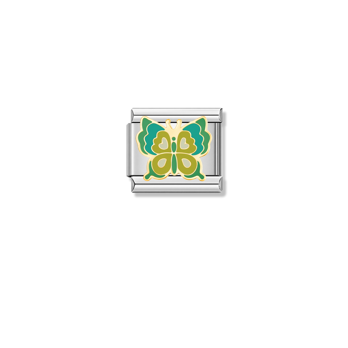 Gorgeous Green Butterfly – silver Italian charm by Italycharm