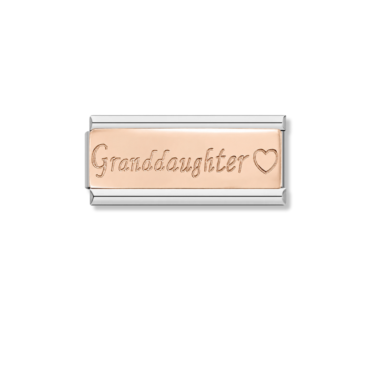 Granddaughter with Heart - Silver Rose Bar Charm – Italian charm by Italycharm