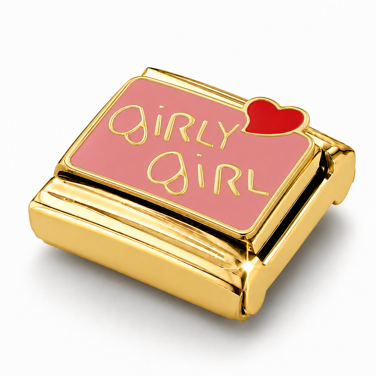 Girly Girl – gold Italian charm close-up view