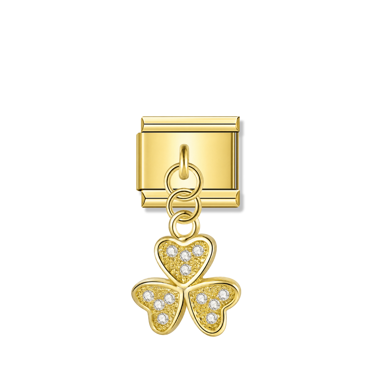 Golden Clover – gold Italian pendant charm by Italycharm