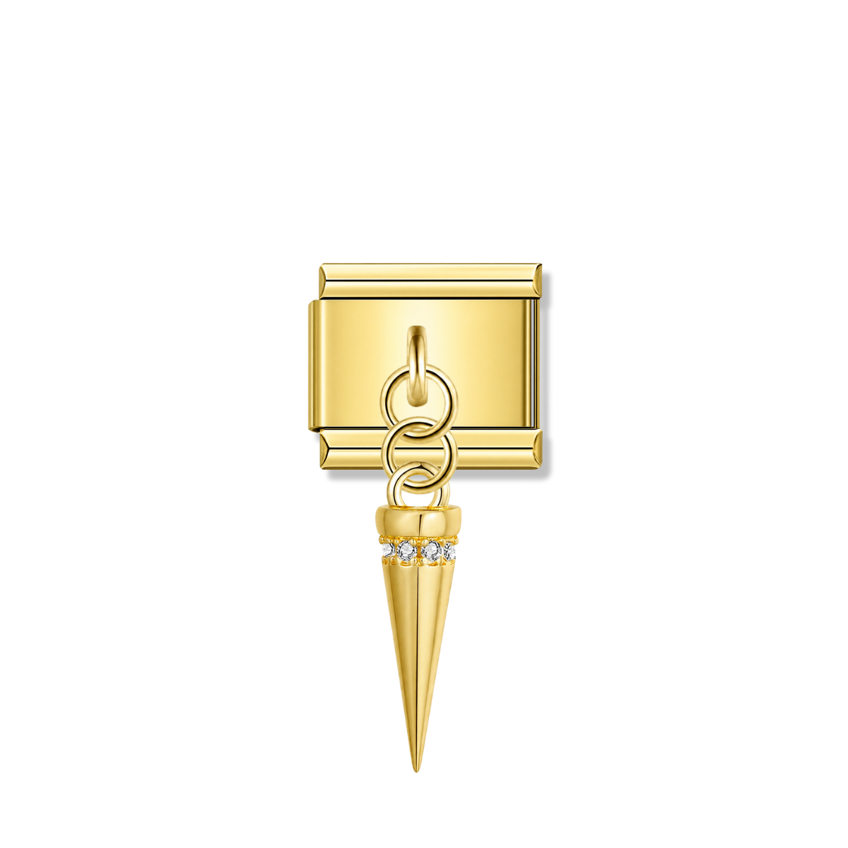 Golden Spike with CZ – gold Italian pendant charm by Italycharm