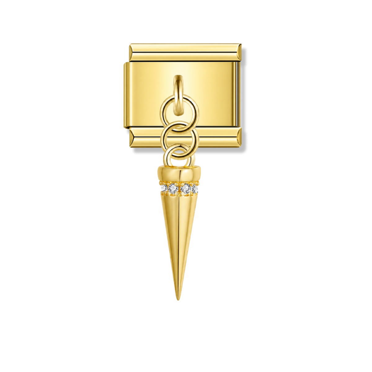 Golden Spike with CZ – gold Italian pendant charm by Italycharm