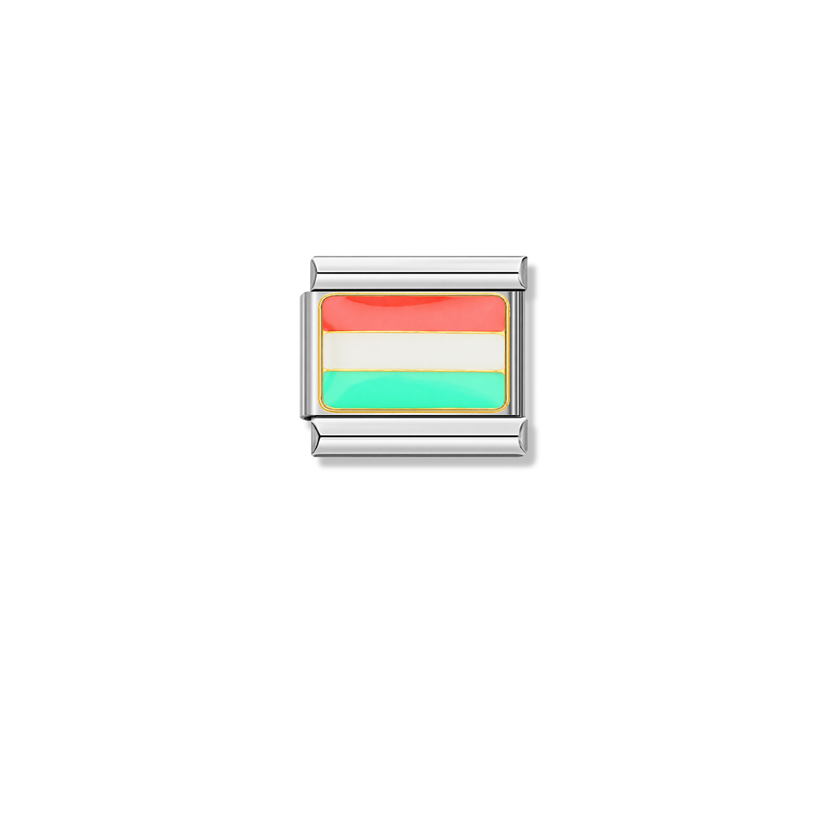 Hungary Flag – silver Italian charm by Italycharm