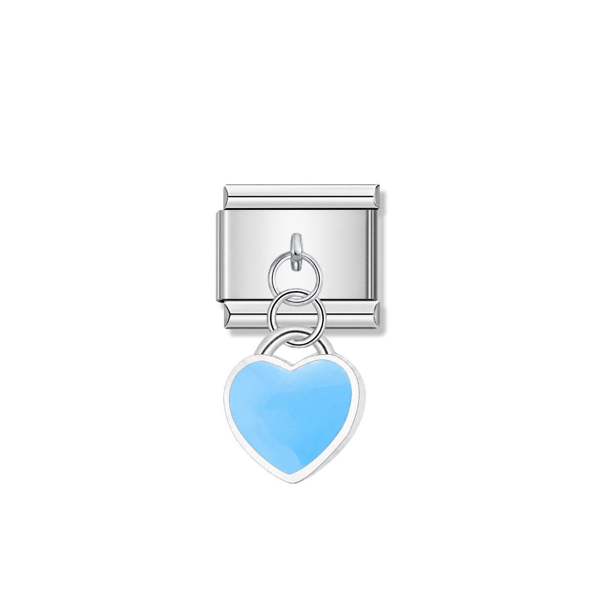Blue Heart – Silver Italian Pendant Charm – Italian charm by Italycharm