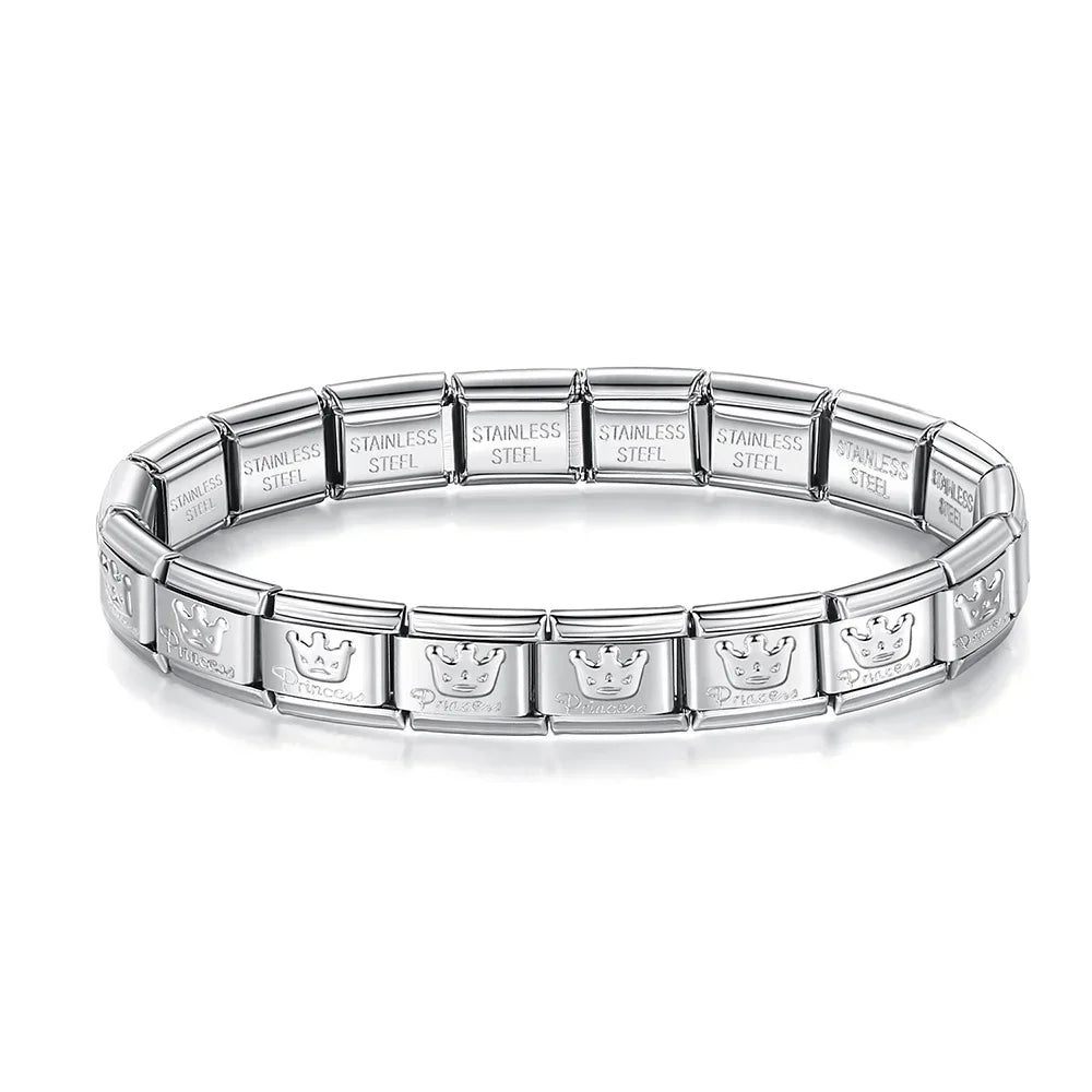 Classic Italian Bracelet with Silver Crowns – Italian charm bracelet by Italycharm