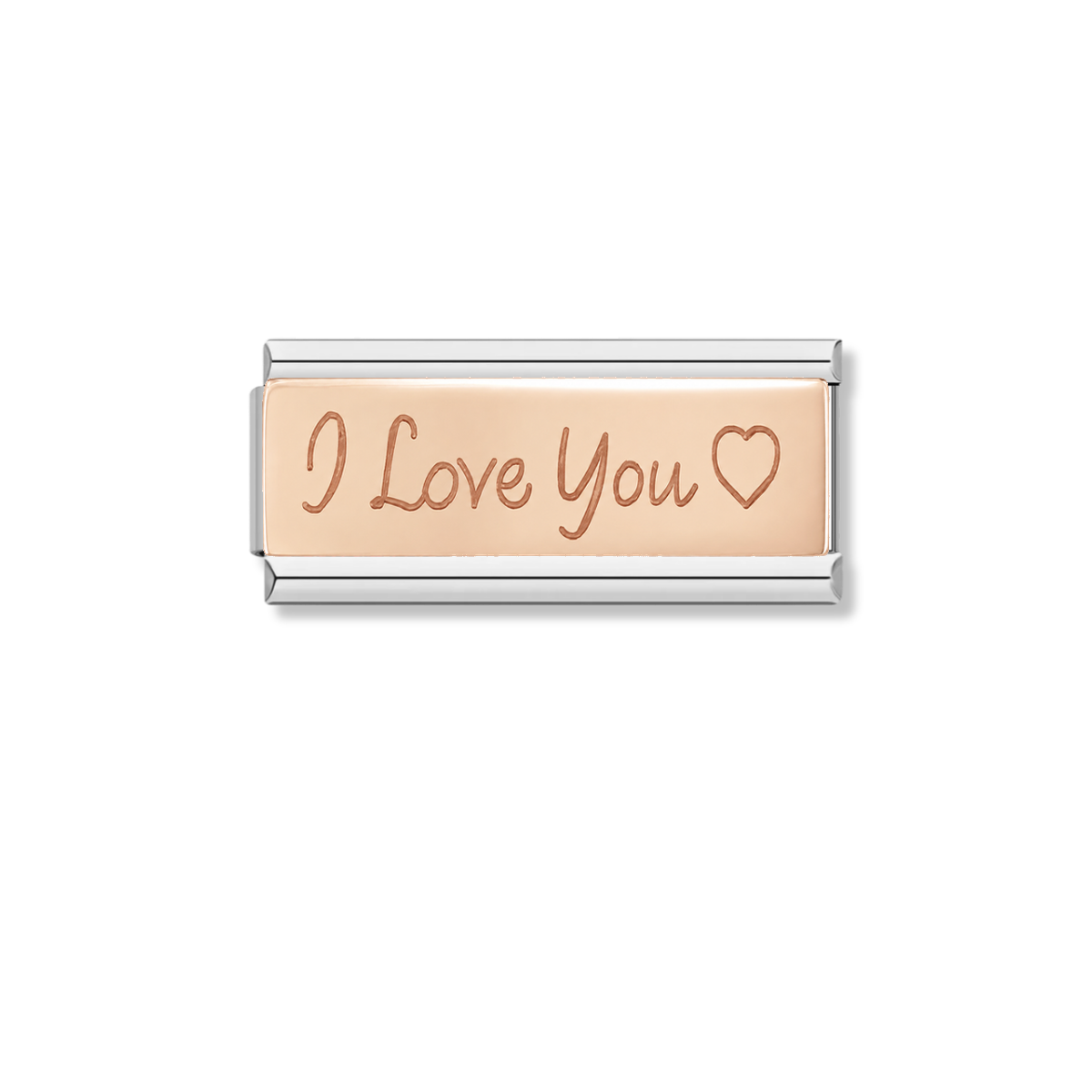 I Love You - Silver Rose Bar Charm – Italian charm by Italycharm
