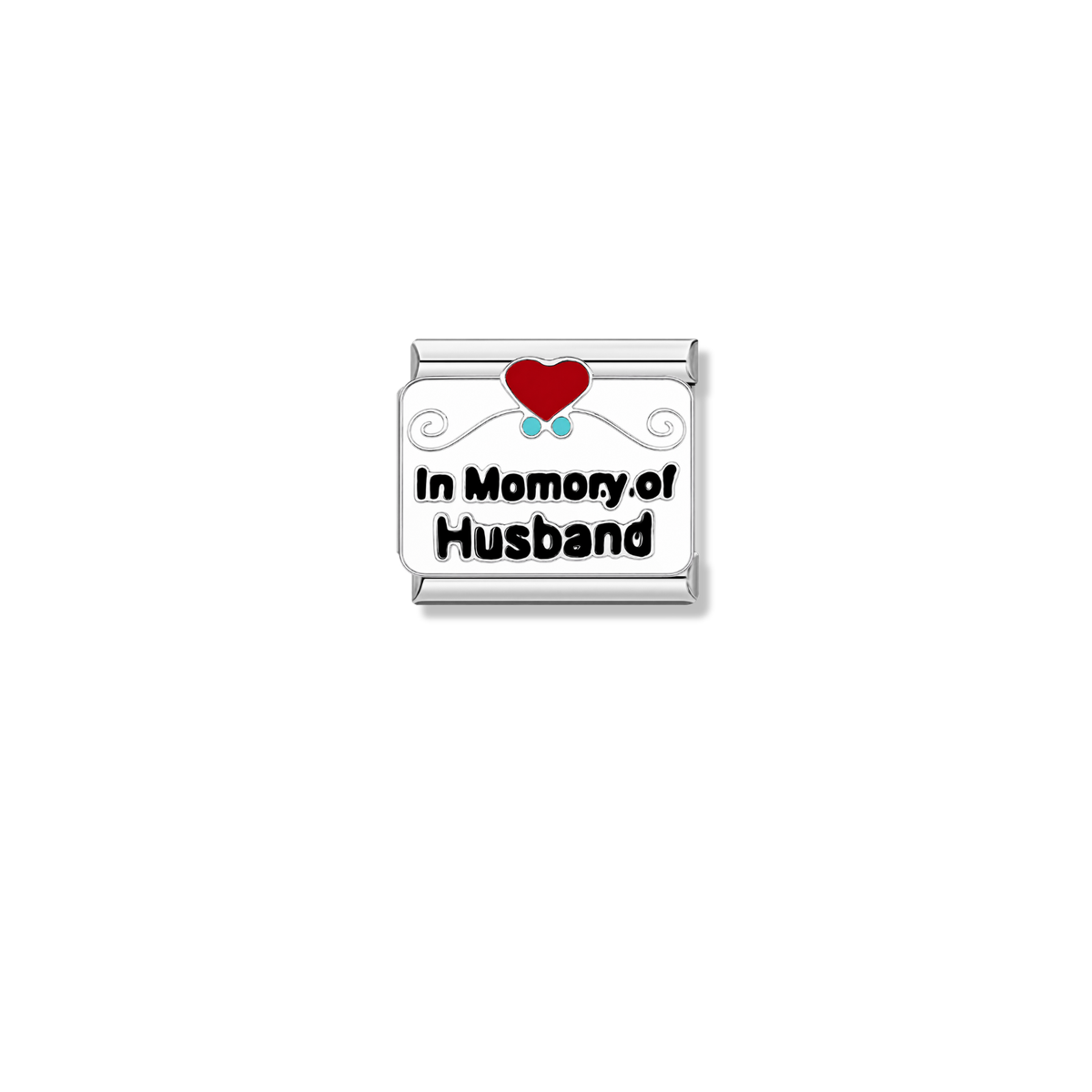 In Memory of Husband – silver Italian charm by Italycharm