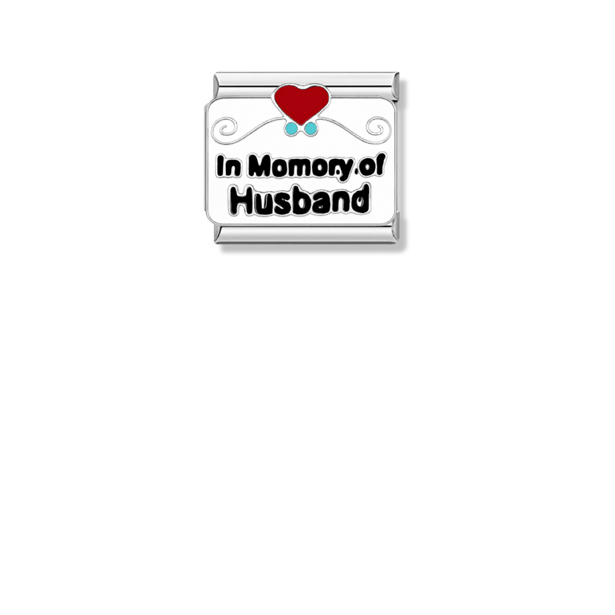 In Memory of Husband – silver Italian charm by Italycharm