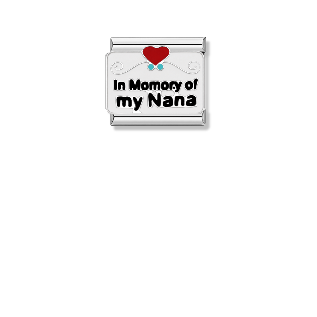 In Memory of my Nana – silver Italian charm by Italycharm
