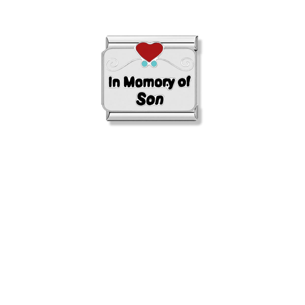 In Memory of Son – silver Italian charm by Italycharm