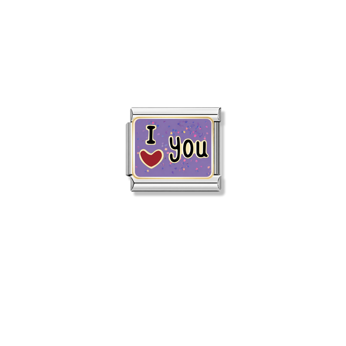 I ♡ You – silver Italian charm by Italycharm