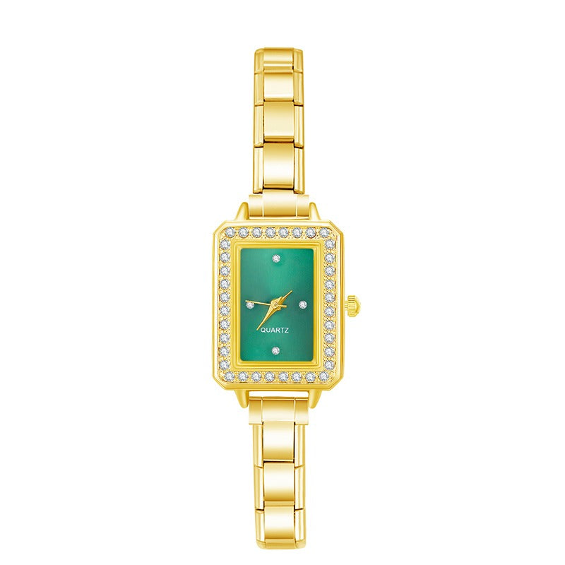 Imperiale Square – Emerald Green Dial Gold Women's Watch | Italycharm