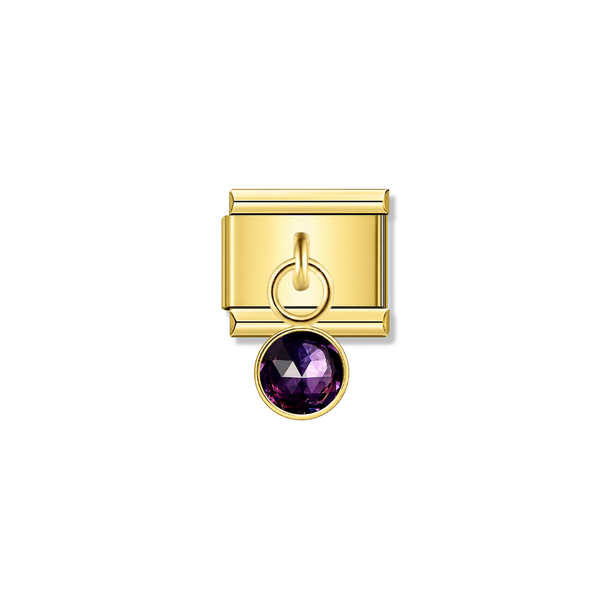 January Birthstone with CZ – gold Italian pendant charm by Italycharm