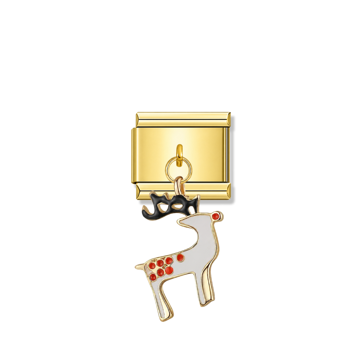 Jolly Antlers – gold Italian pendant charm by Italycharm