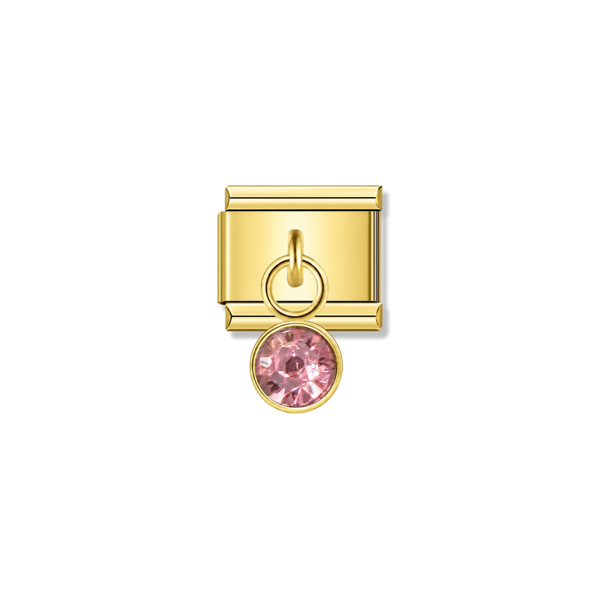 June Birthstone with CZ – gold Italian pendant charm by Italycharm