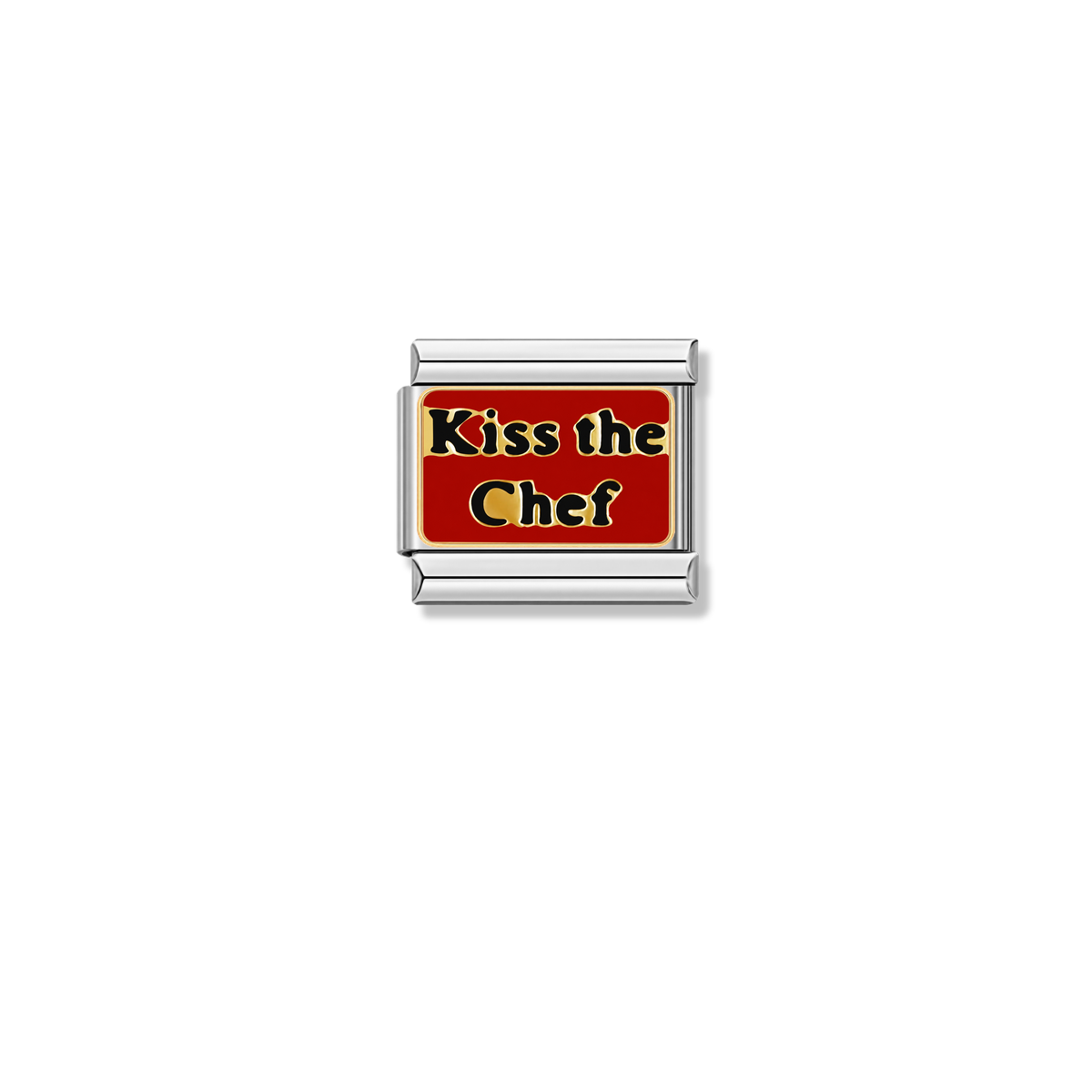 Kiss the Chef – silver Italian charm by Italycharm
