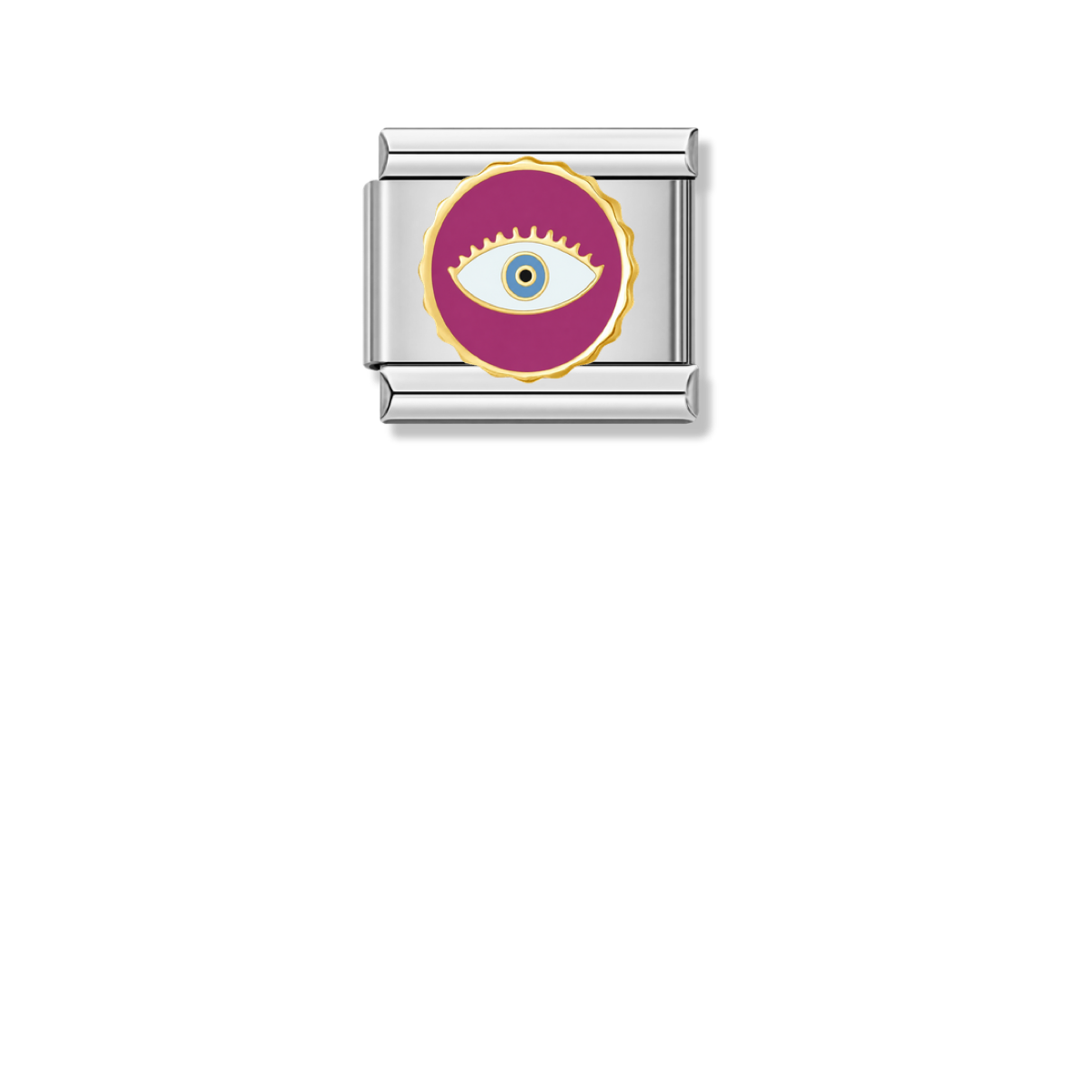 Magenta Round Eye – silver Italian charm by Italycharm