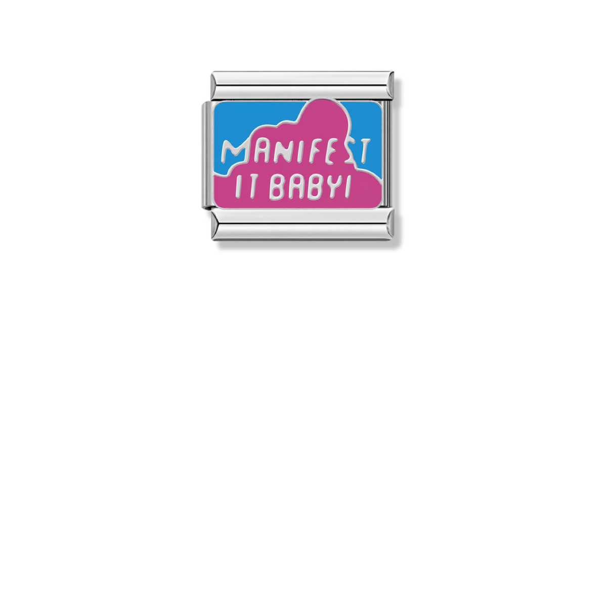 Manifest It Baby - Silver Italian Charm – Italian charm by Italycharm