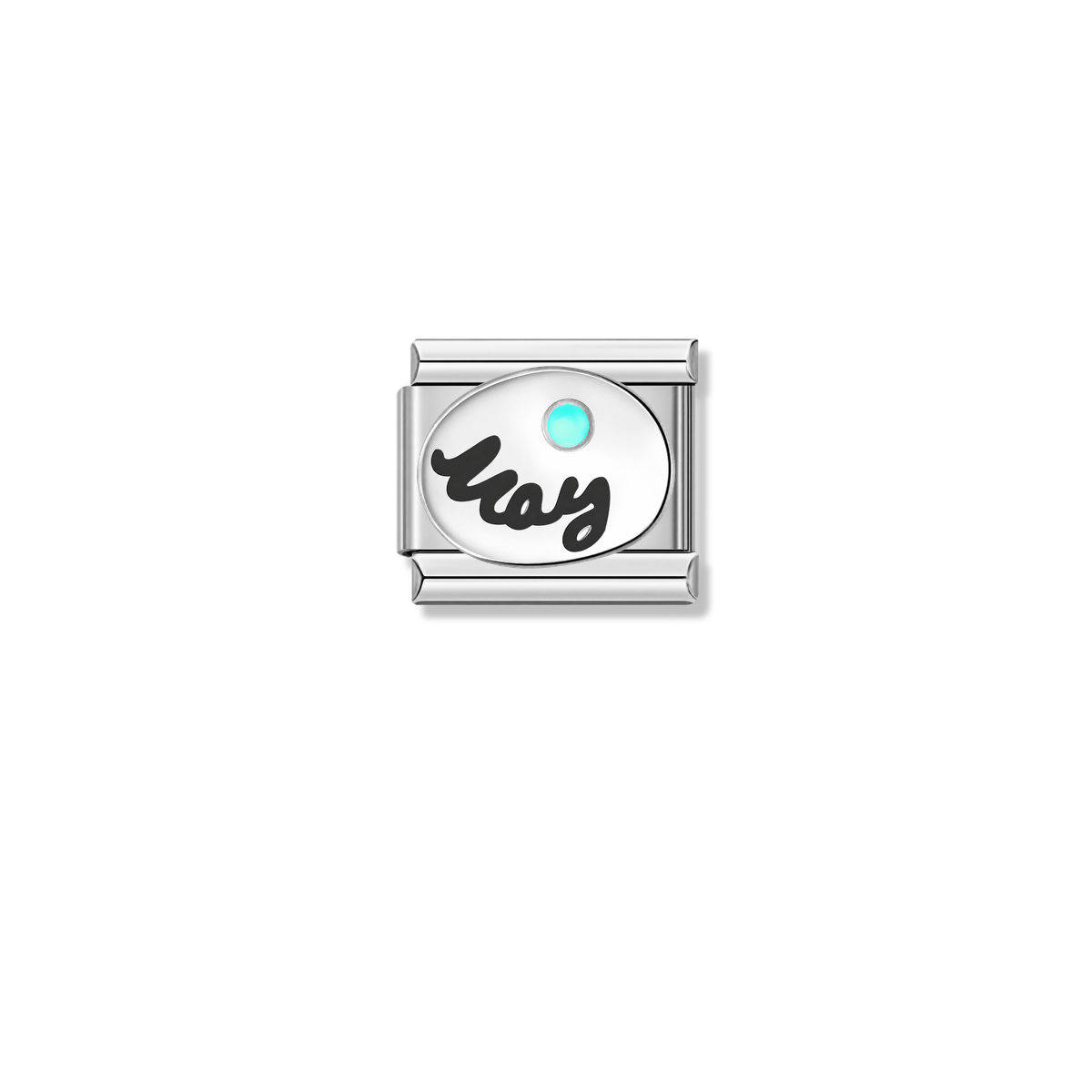 May with Birthstone – silver Italian charm by Italycharm