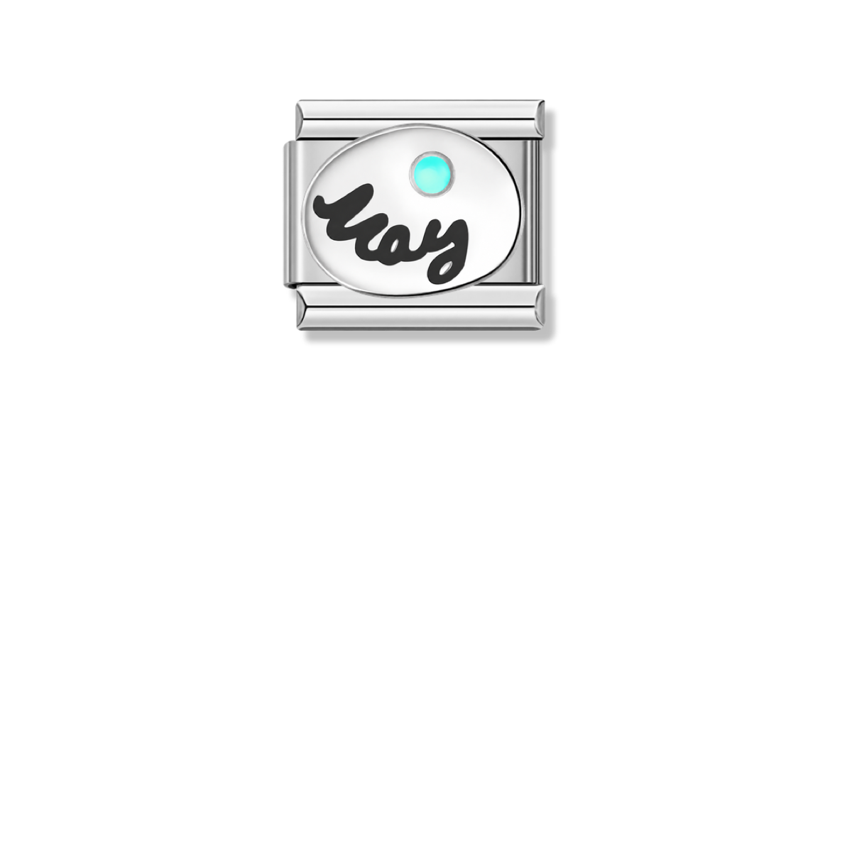 May with Birthstone – silver Italian charm by Italycharm