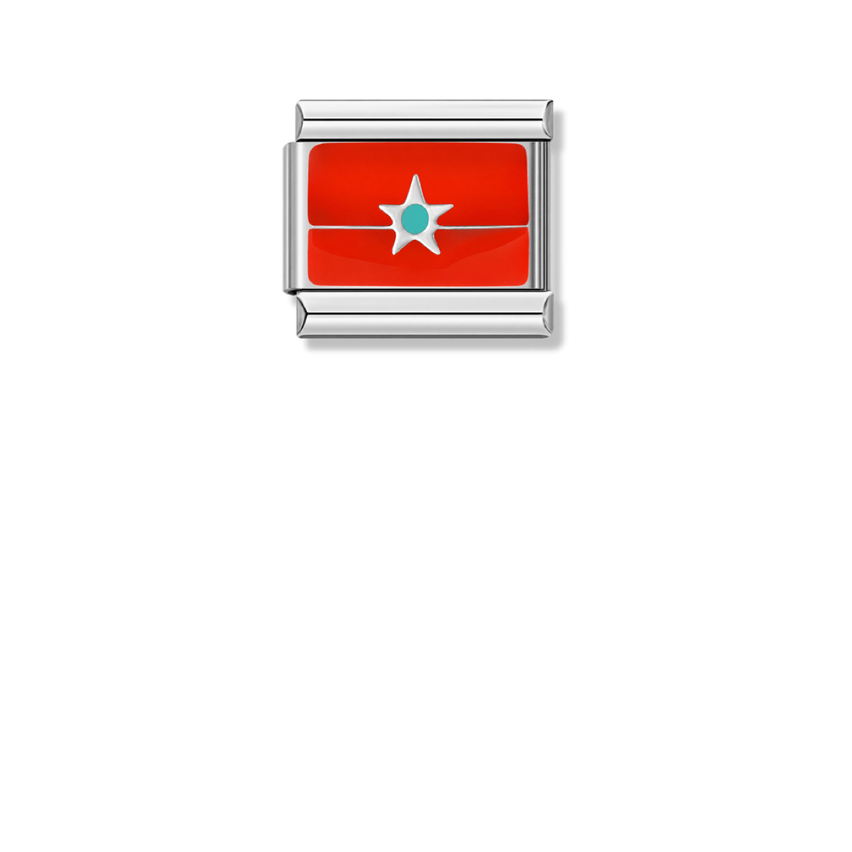 Morocco Flag – silver Italian charm by Italycharm