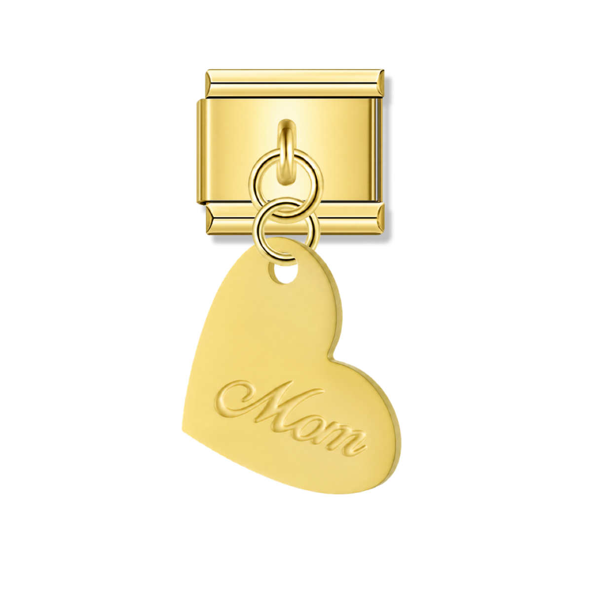 Mom Heart - Gold Italian Pendant Charm – Italian charm by Italycharm