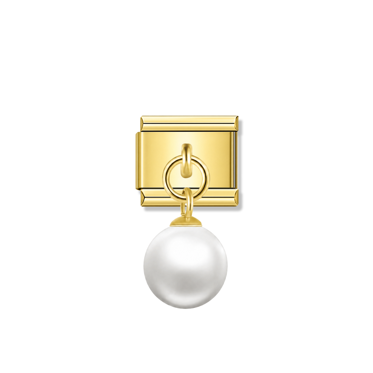 Moonlight Pearl – gold Italian pendant charm by Italycharm