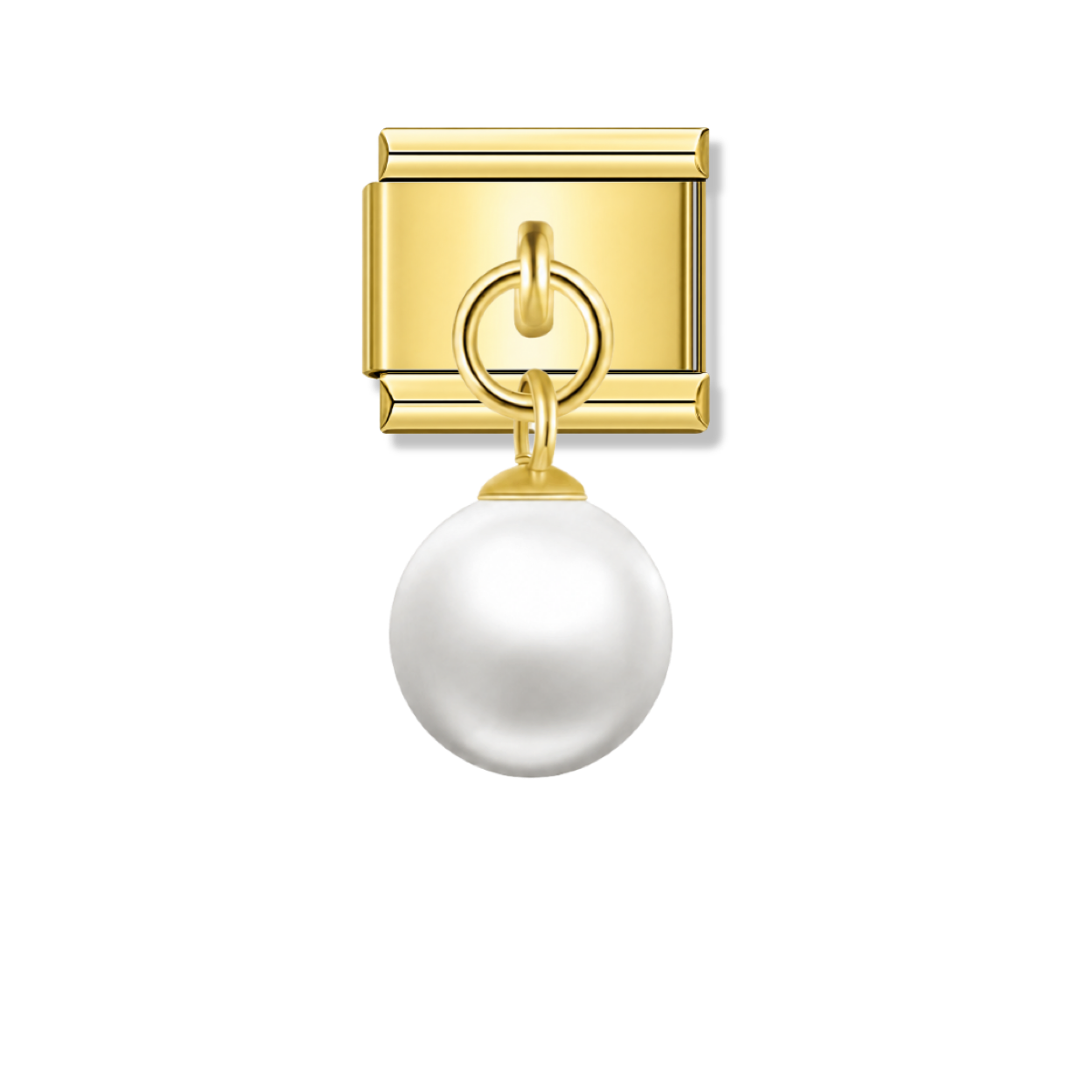 Moonlight Pearl – gold Italian pendant charm by Italycharm