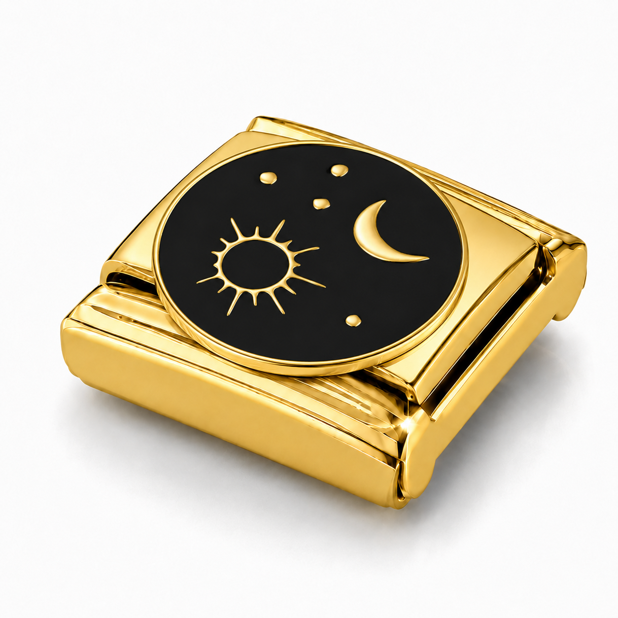 Moonlit Dreams – gold Italian charm close-up view