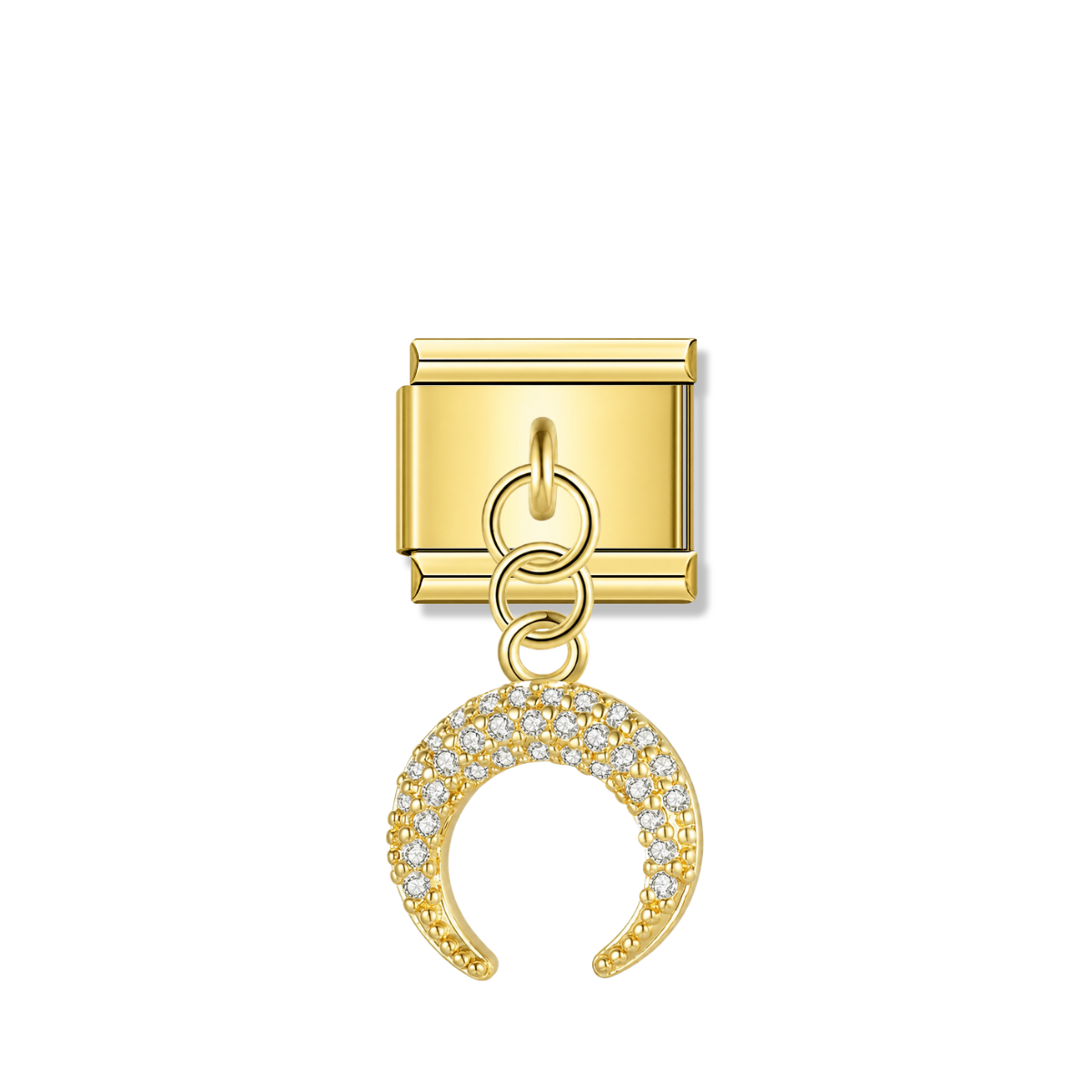 Moonlit Glow – gold Italian pendant charm by Italycharm