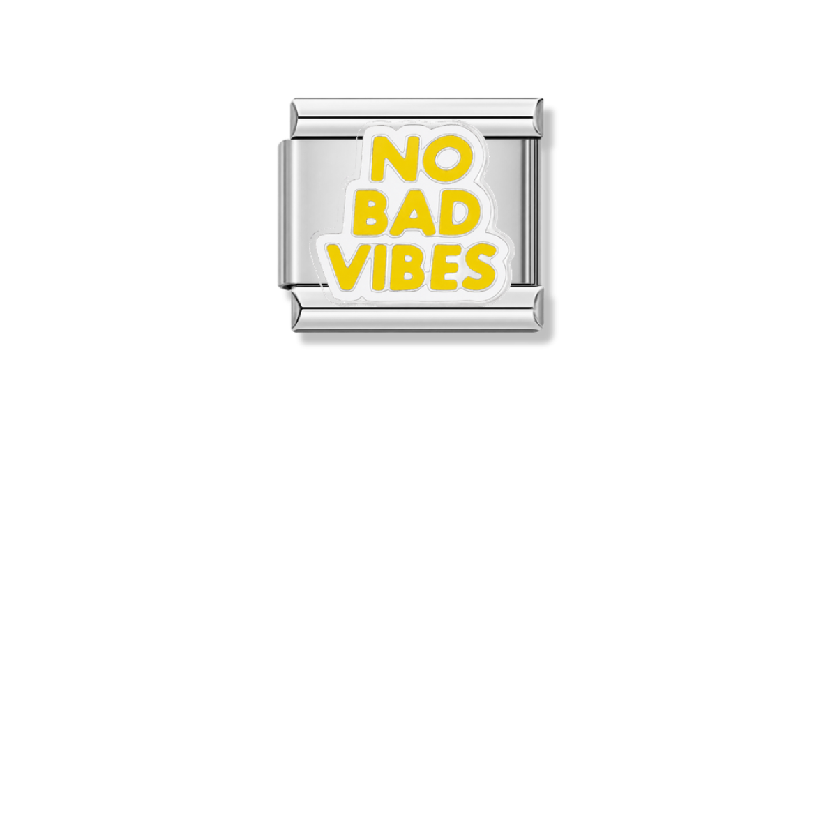 No Bad Vibes – silver Italian charm by Italycharm