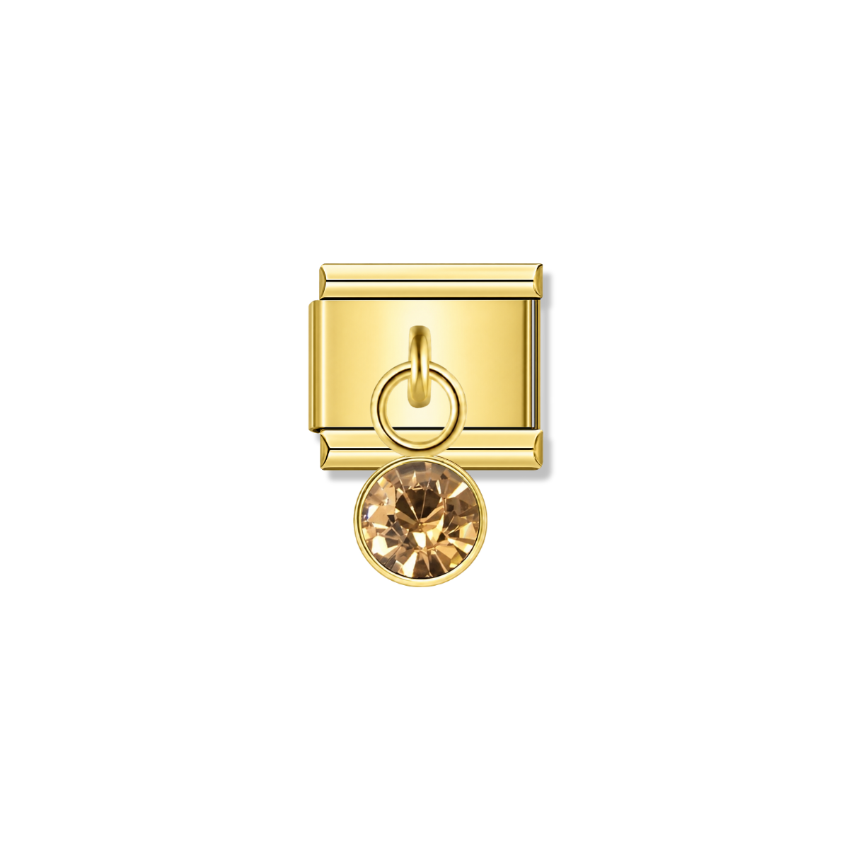 November Birthstone with CZ – gold Italian pendant charm by Italycharm