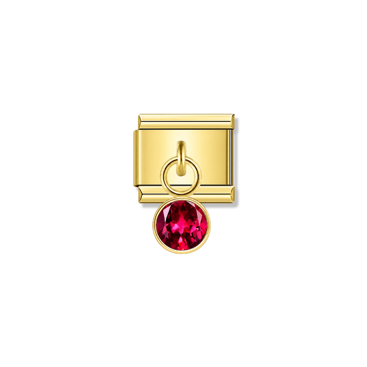 October Birthstone with CZ – gold Italian pendant charm by Italycharm