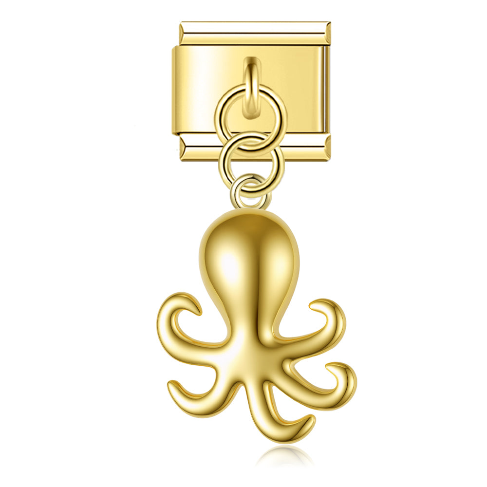 Octopus – Gold Italian Pendant Charm