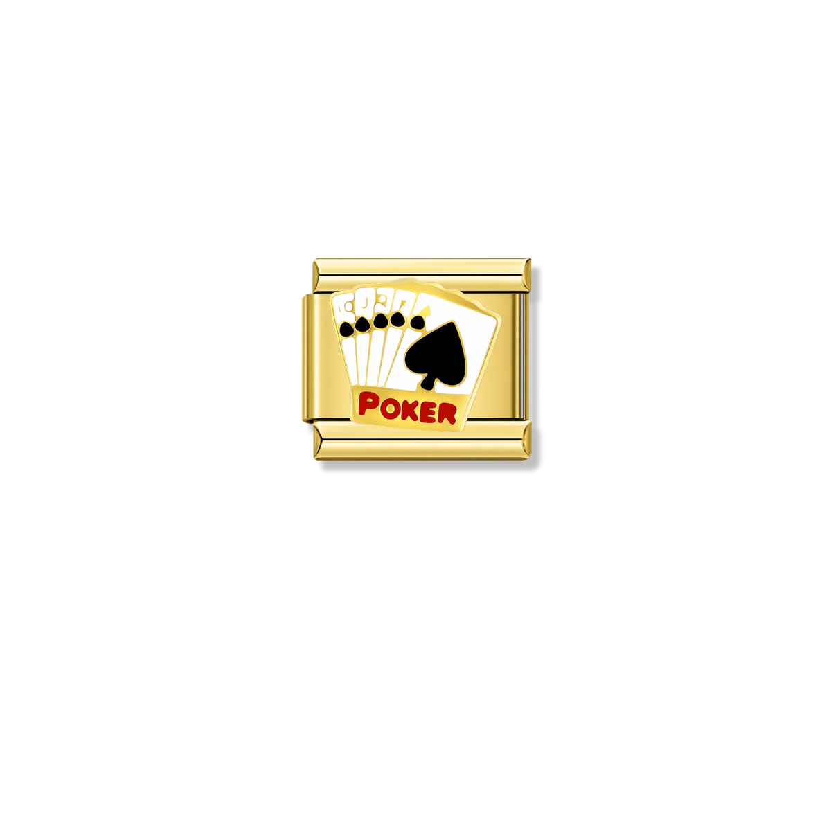 Poker - Gold Italian Charm – Italian charm by Italycharm