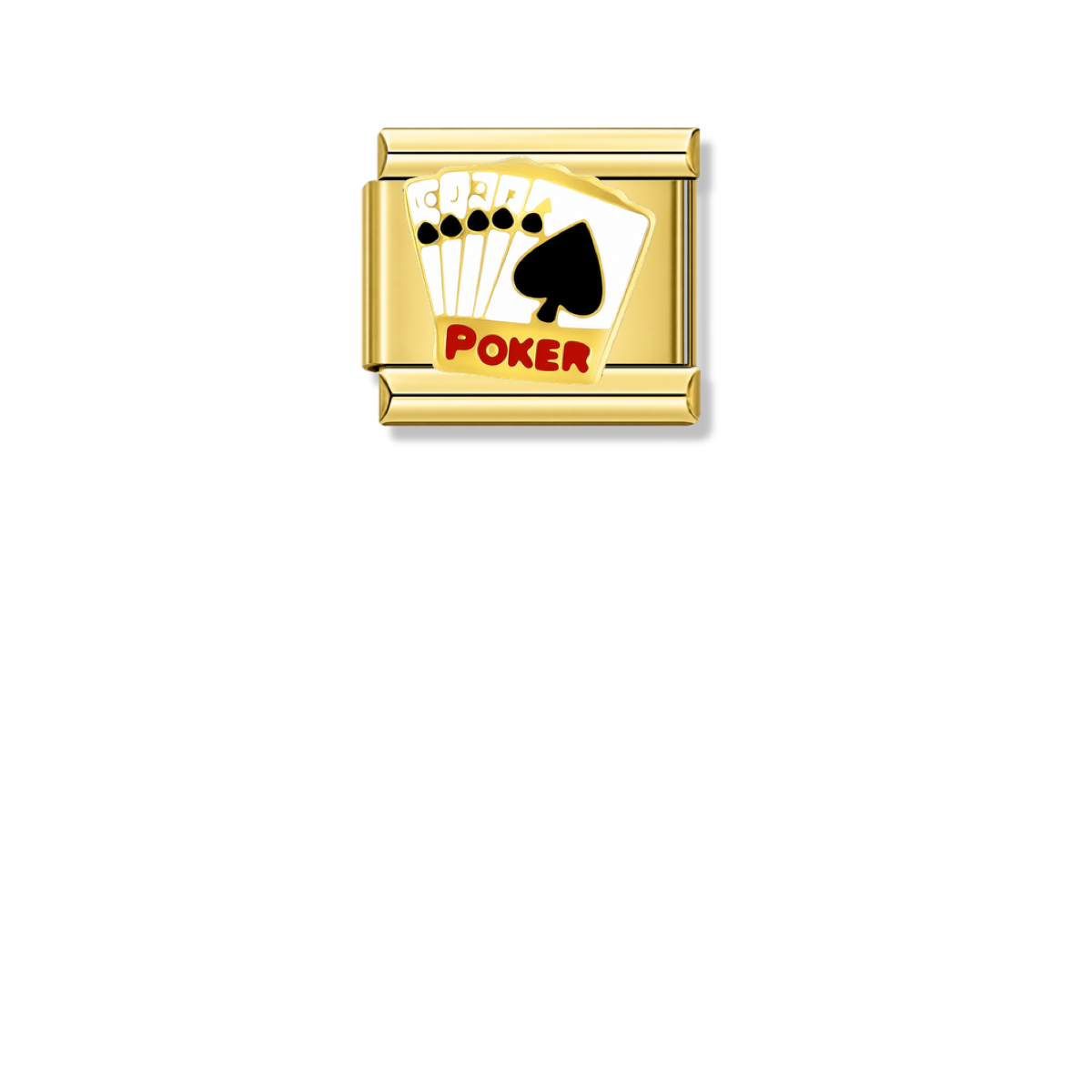 Poker - Gold Italian Charm – Italian charm by Italycharm