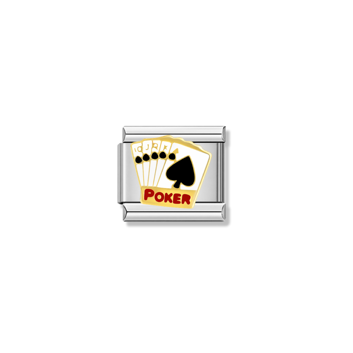 Poker – silver Italian charm by Italycharm